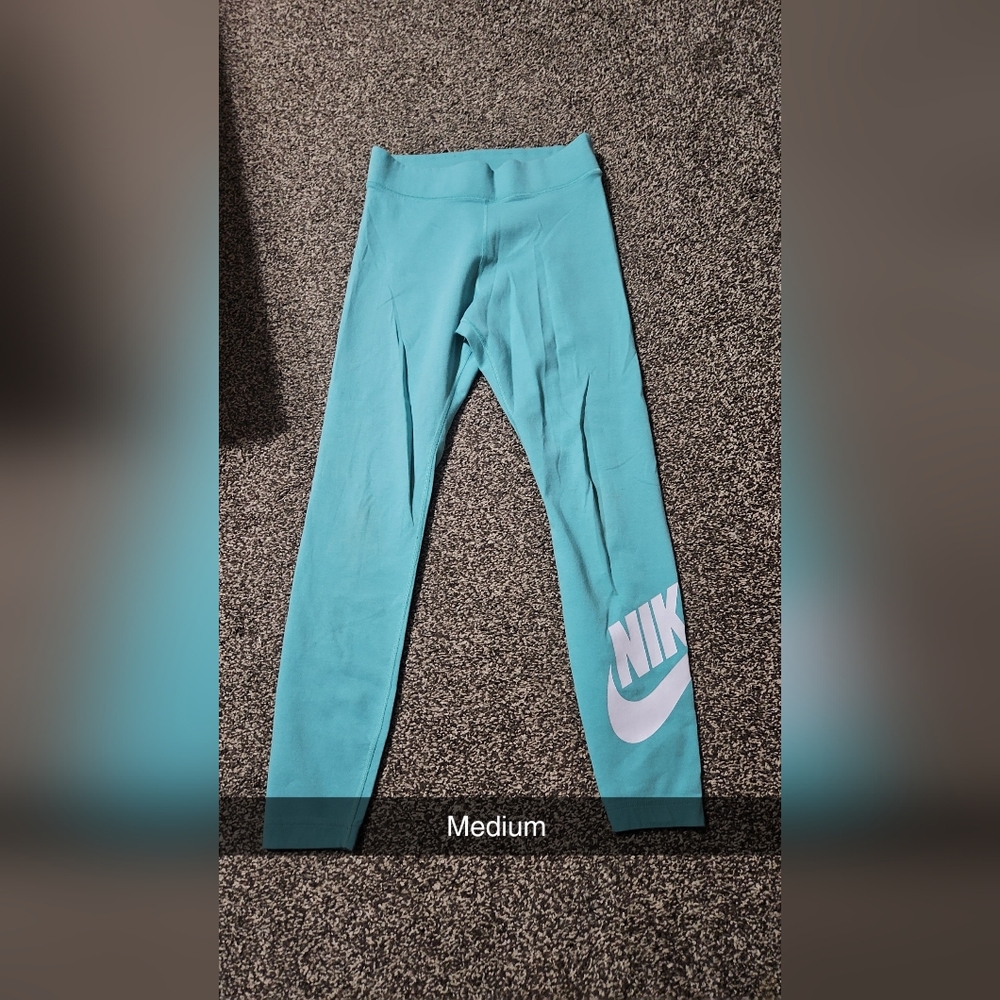 Nike Womens Teal Logo Leggings